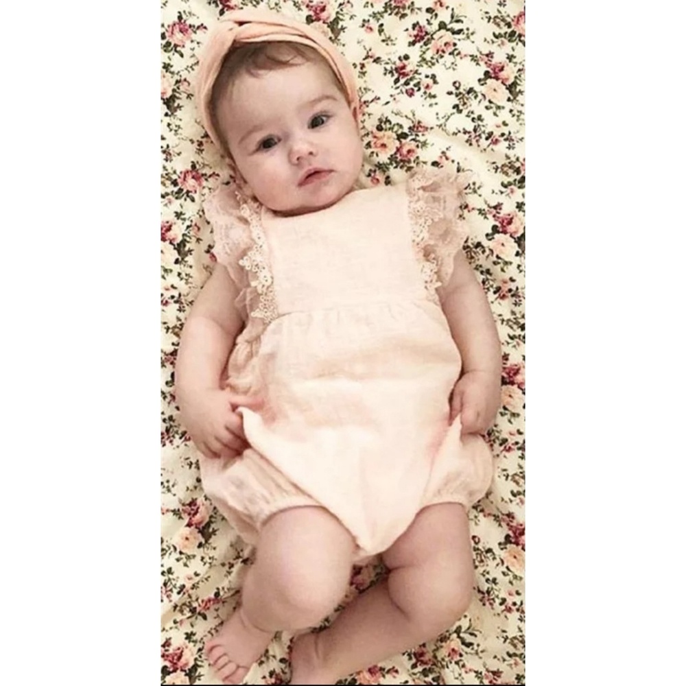 New Baby Girl Lace Romper Set